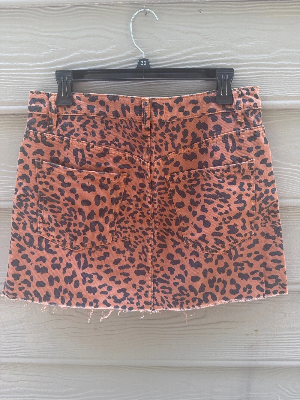 Free People ( we the Free) Rust Leopard Zip-Front Mini Skirt. Size 30